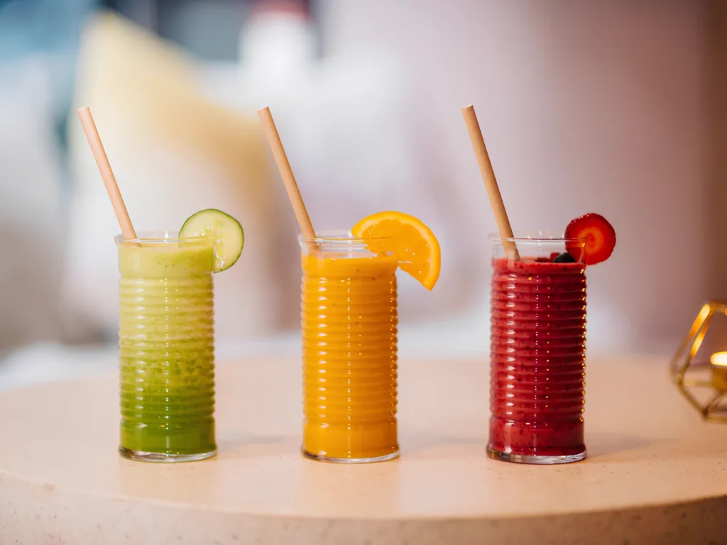 Image showing a variety of microgreen smoothies.